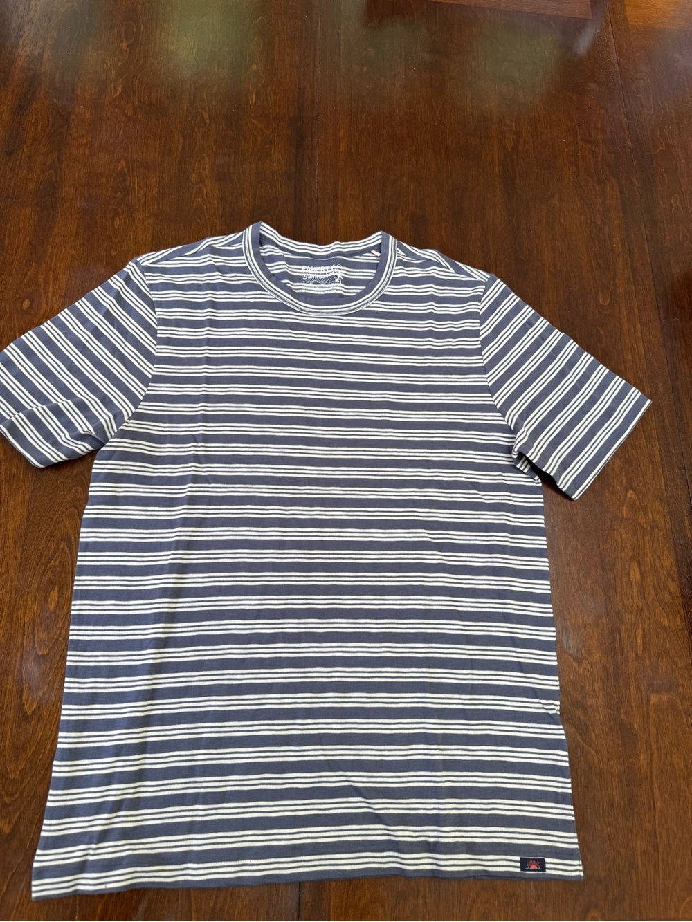 Faherty Navy and White Striped Short Sleeve Crewneck Tee NWOT